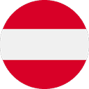 A red circle with a horizontal white stripe through the middle, resembling the flag of Austria.