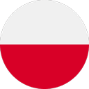 A circular image with a horizontal division: the top half is white and the bottom half is red.