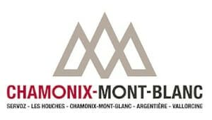 Chamonix-Mont-Blanc logo featuring stylized mountain peaks and the text "Servoz - Les Houches - Chamonix-Mont-Blanc - Argentière - Vallorcine" below.
