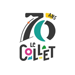 Logo reading "70 ans Le Collet" with colorful, stylized text and shapes.