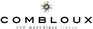 Logo of Combloux, a resort in France, featuring a stylized flower above the text "Combloux" and the words "360° Mont Blanc France" below.