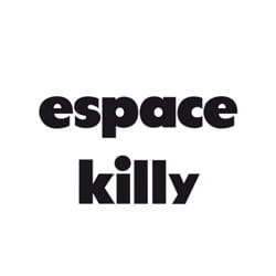 Black text "espace killy" in a bold, sans-serif font on a white background.
