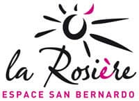 Logo of La Rosière Espace San Bernardo featuring stylized text and a sun-like symbol.