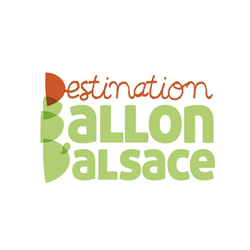 Logo with the text "Destination Ballon d'Alsace" in stylized orange and green fonts.
