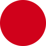 A solid red circle on a transparent background.