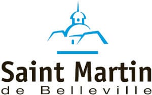 Logo of Saint Martin de Belleville featuring a stylized blue church with a dome and steeple above the bold text "Saint Martin de Belleville.