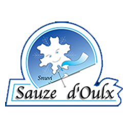 A logo with a smiling snowflake character holding a ski pole, alongside the text "Sauze d'Oulx" and "SnaVi.