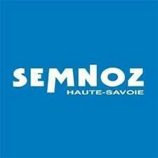 Blue background with the text "Semnoz Haute-Savoie" written in white, bold, uppercase letters.