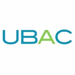 UBAC" logo with blue letters "U" and "B" and a green "A" next to a blue "C" on a white background.